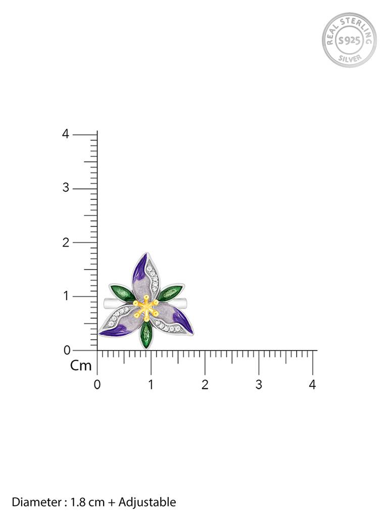 Giva 925 Sterling Silver Bhumi Silver Convertible Trillium Ring