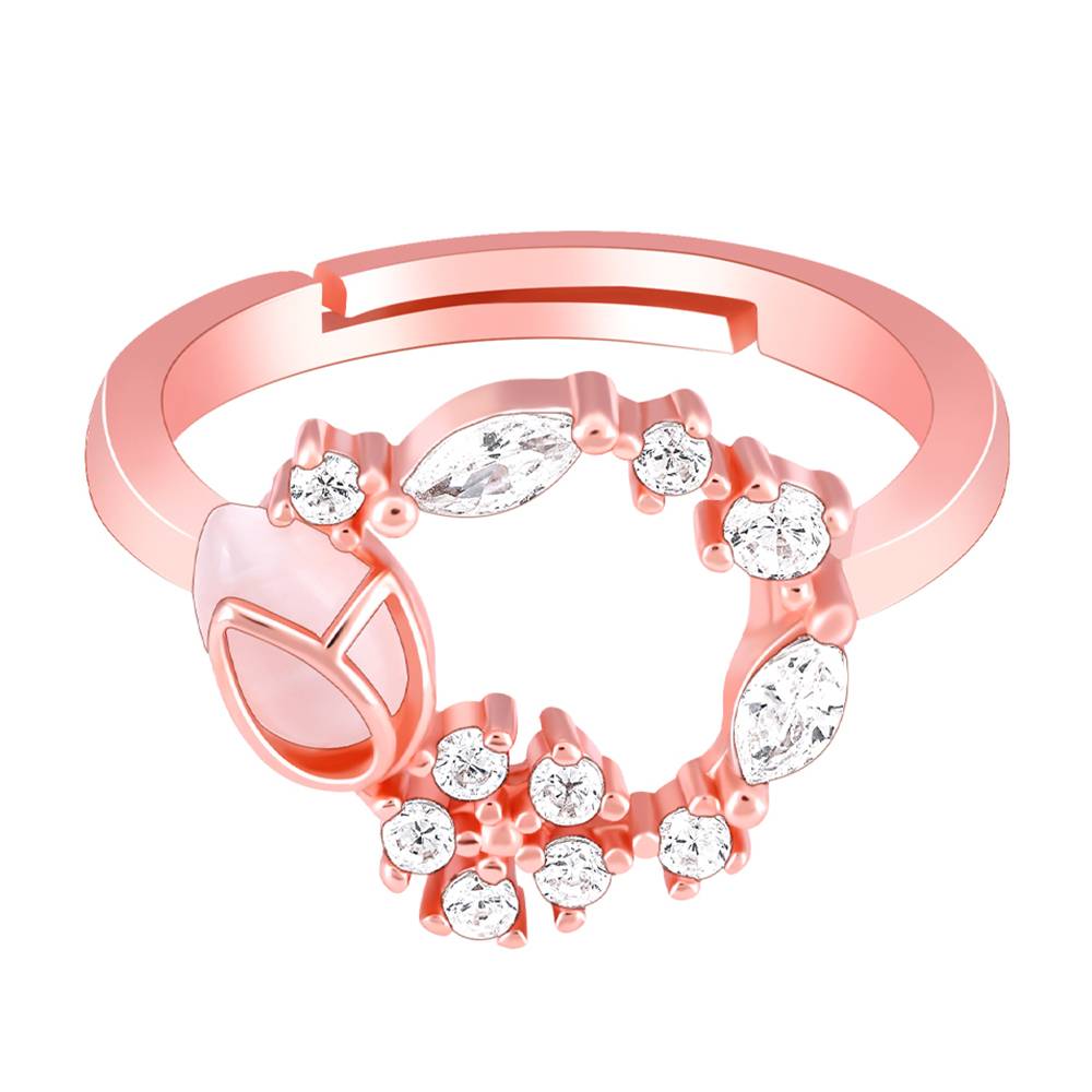 Giva 925 Sterling Silver Rose Gold Drop Wreath Ring,Adjustable : R01604