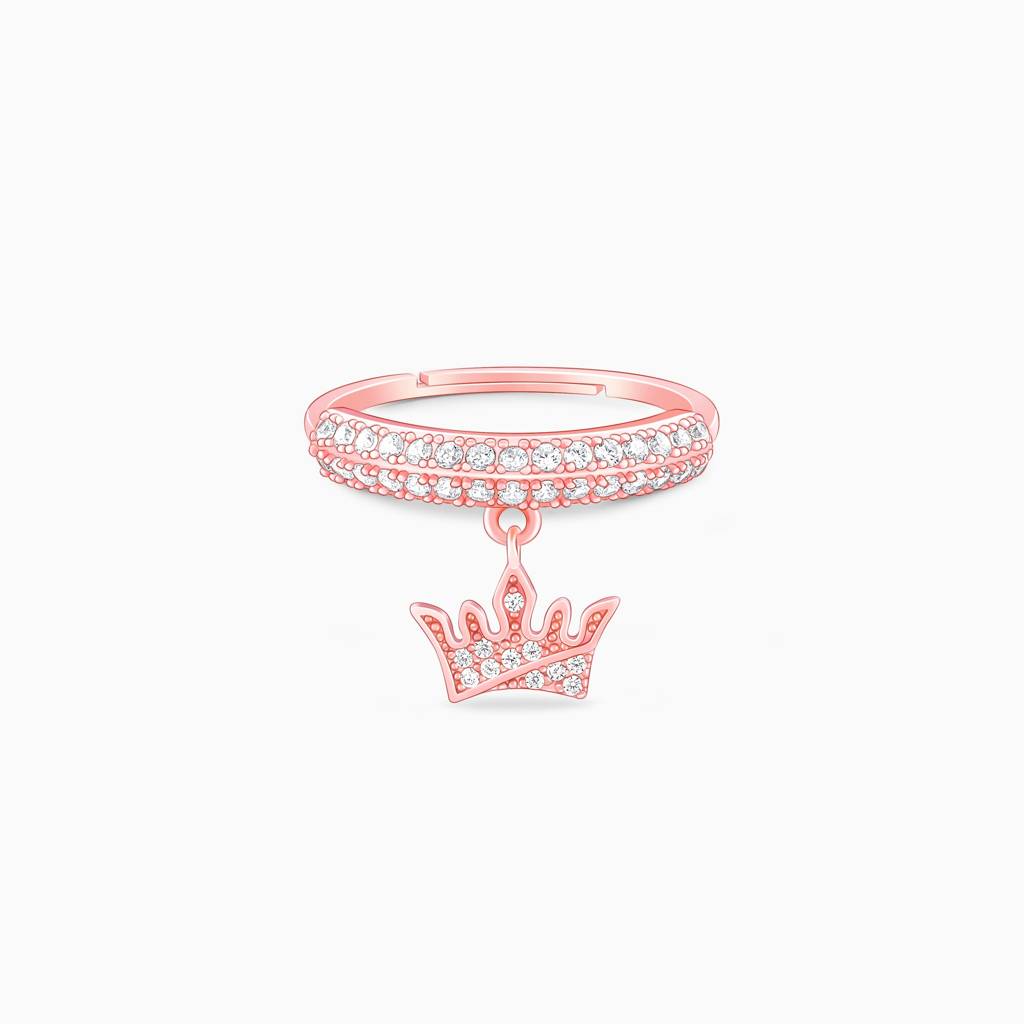Giva 925 Sterling Silver Rose Gold Crown Ring,Adjustable| Gifts For Women And Girls | With : R01605