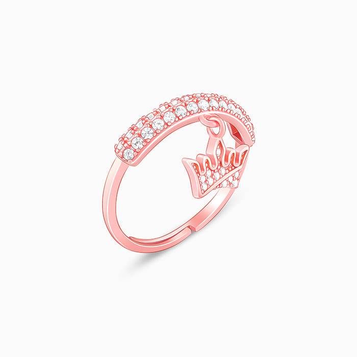 Giva 925 Sterling Silver Rose Gold Crown Ring,Adjustable| Gifts For Women And Girls | With : R01605