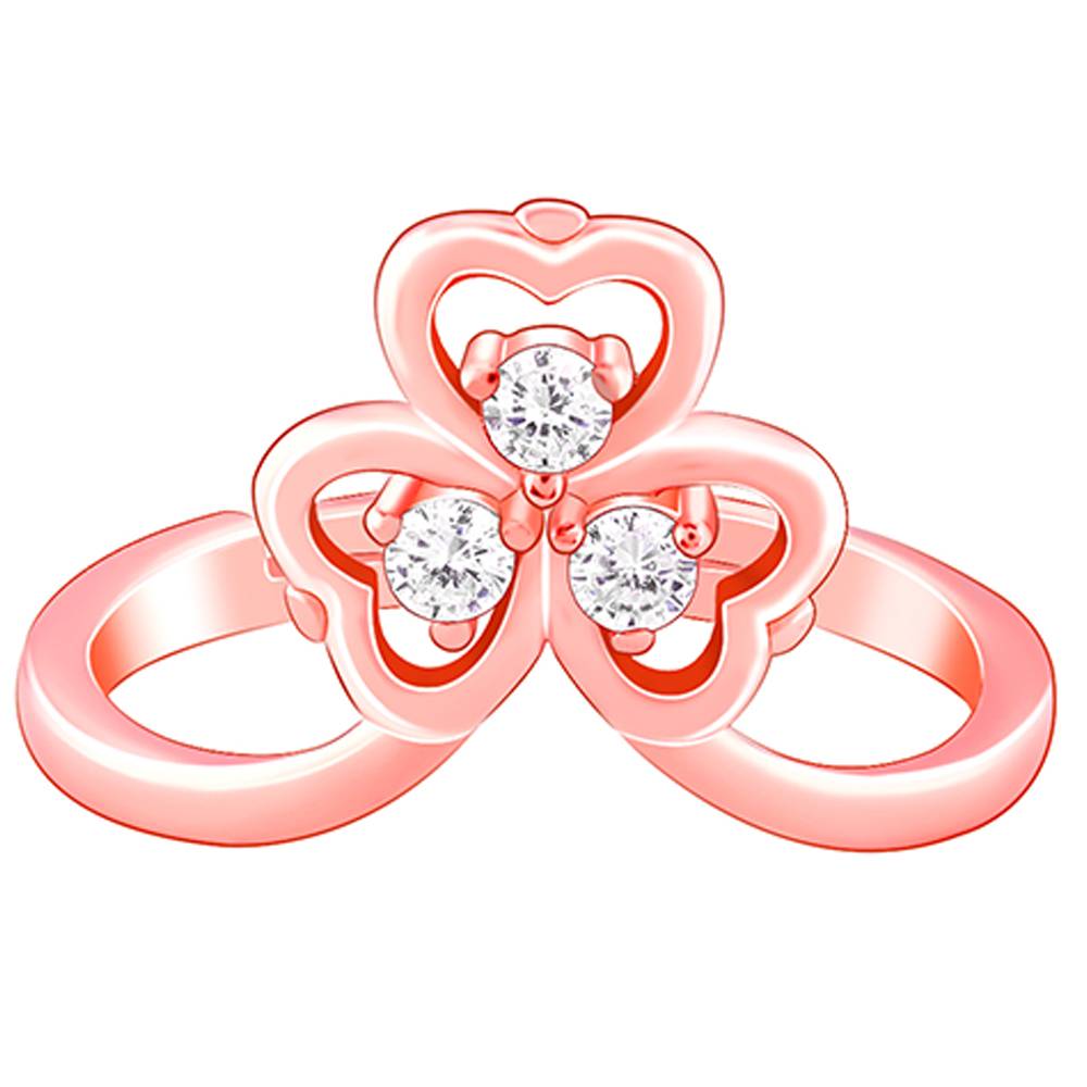 Giva 925 Sterling Silver Rose Gold Three Leaf Clover Ring,Adjustable : R01606
