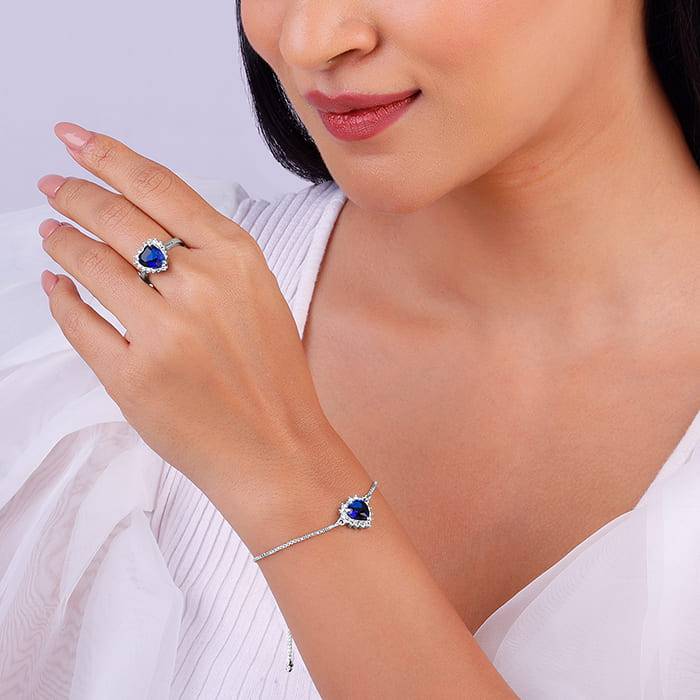 Giva 925 Sterling Silver Heart Of The Ocean Set| Gifts For Women And Girls | With Certific : R01611BR0923