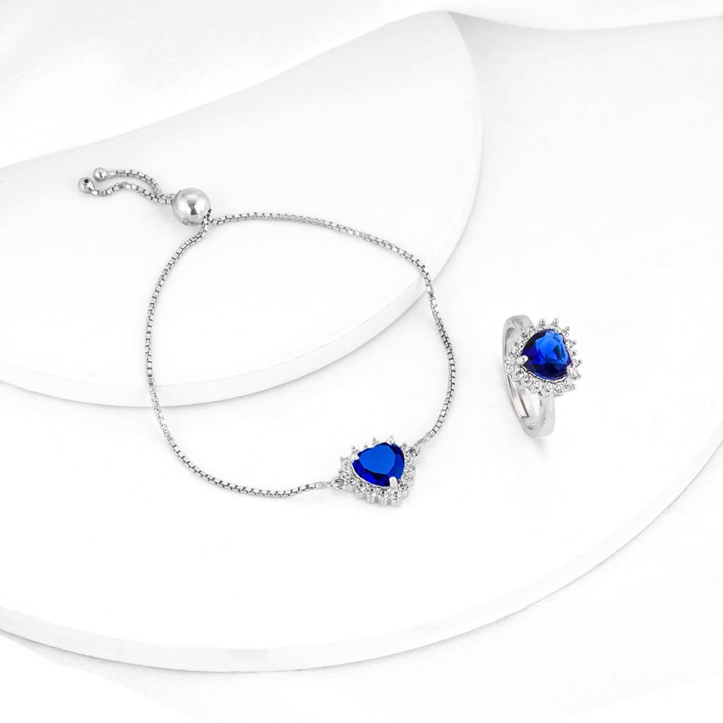 Giva 925 Sterling Silver Heart Of The Ocean Set| Gifts For Women And Girls | With Certific : R01611BR0923