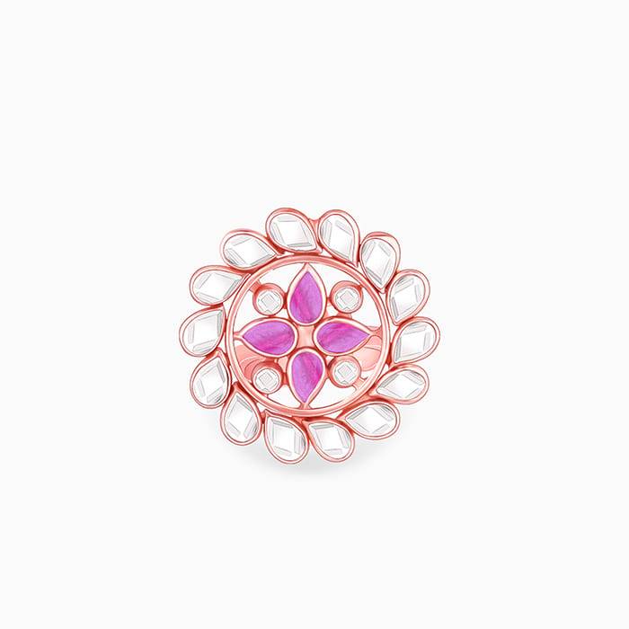925 Silver Ghoomar Ring, Adjustable For Women : R01632