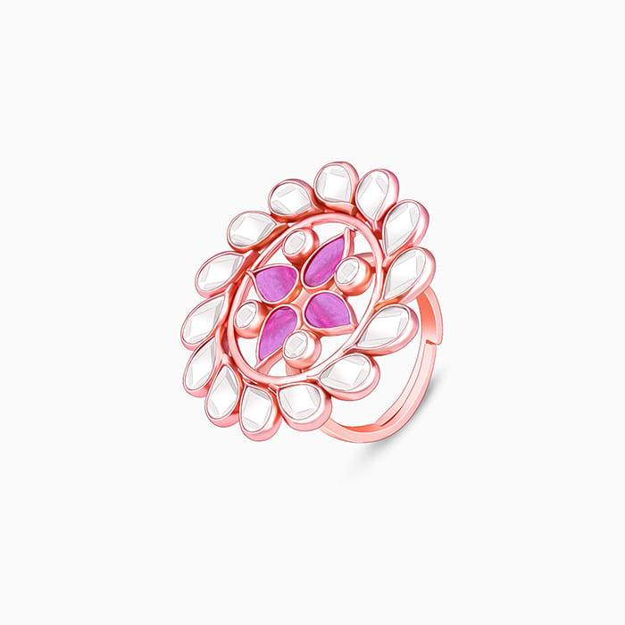 925 Silver Ghoomar Ring, Adjustable For Women : R01632
