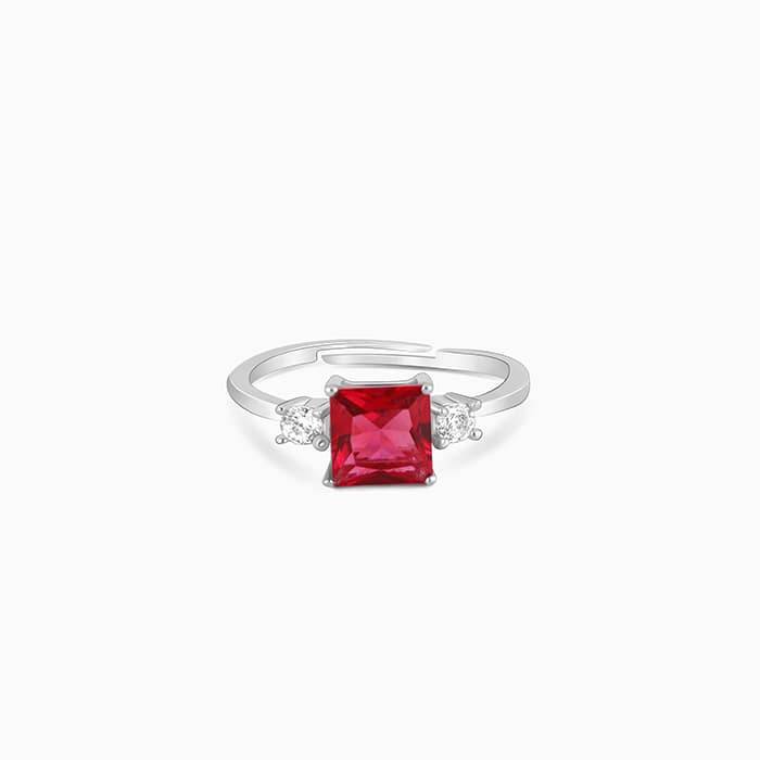 Giva 925 Sterling Squared Romance Ring,Adjustable| Gifts For Women And Girls | With Certif : R01641