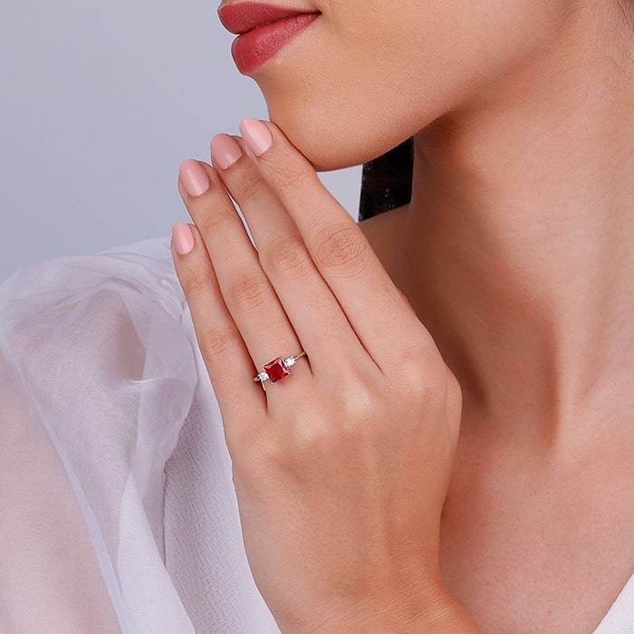 Giva 925 Sterling Squared Romance Ring,Adjustable| Gifts For Women And Girls | With Certif : R01641