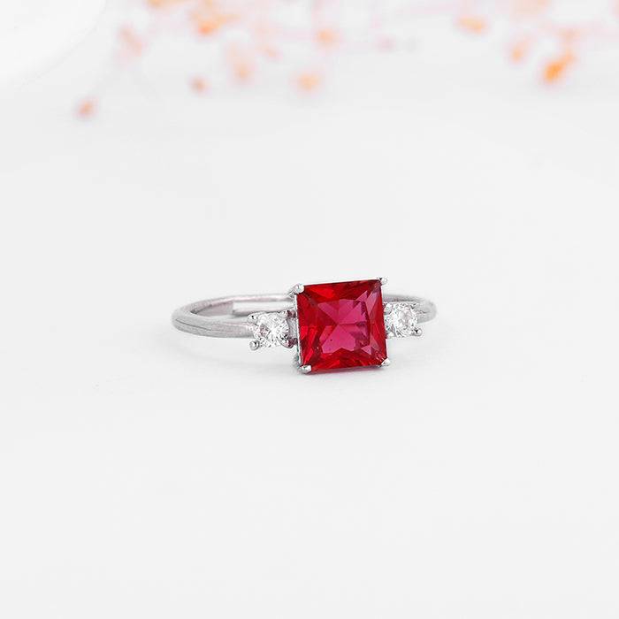 Giva 925 Sterling Squared Romance Ring,Adjustable| Gifts For Women And Girls | With Certif : R01641