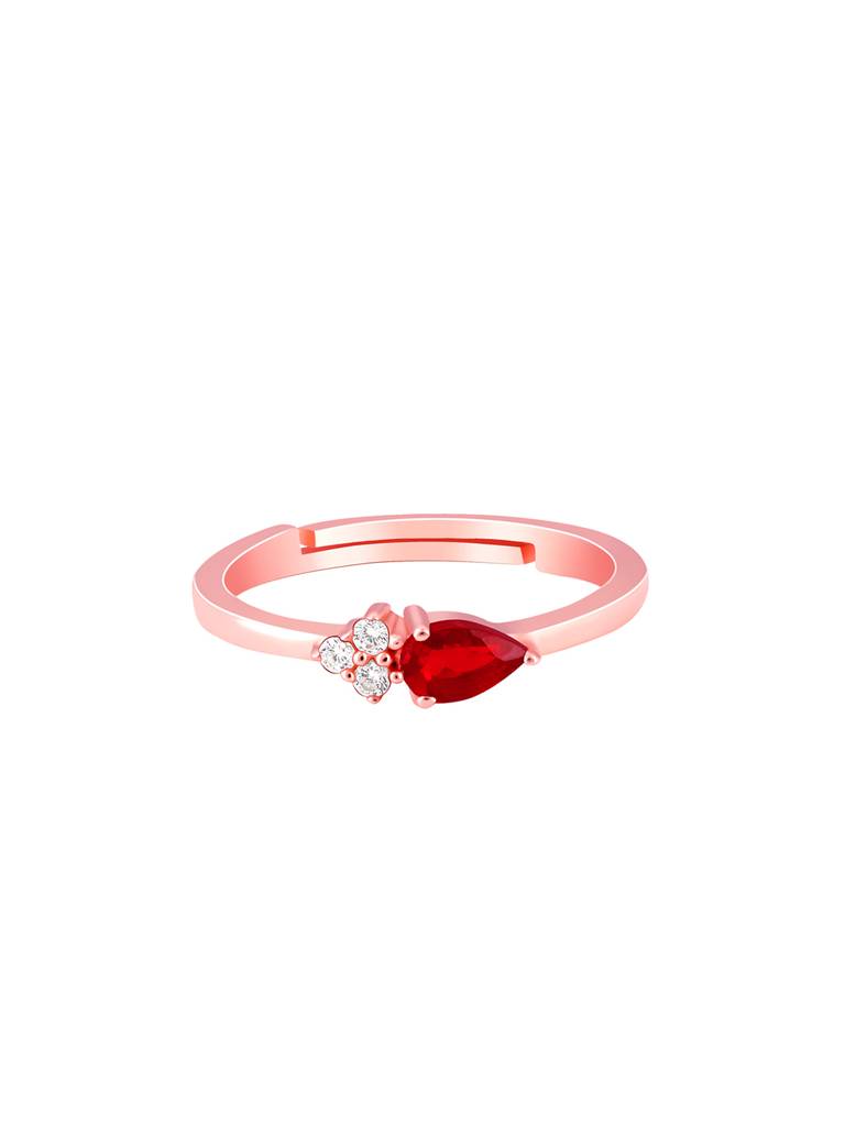 925 Silver Rose Gold Majestic Pear Ring, Adjustable For Womens And Girls : R01642
