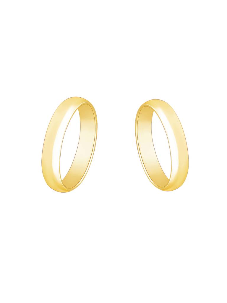 Giva 925 Sterling Silver Golden Classic Couple Band
