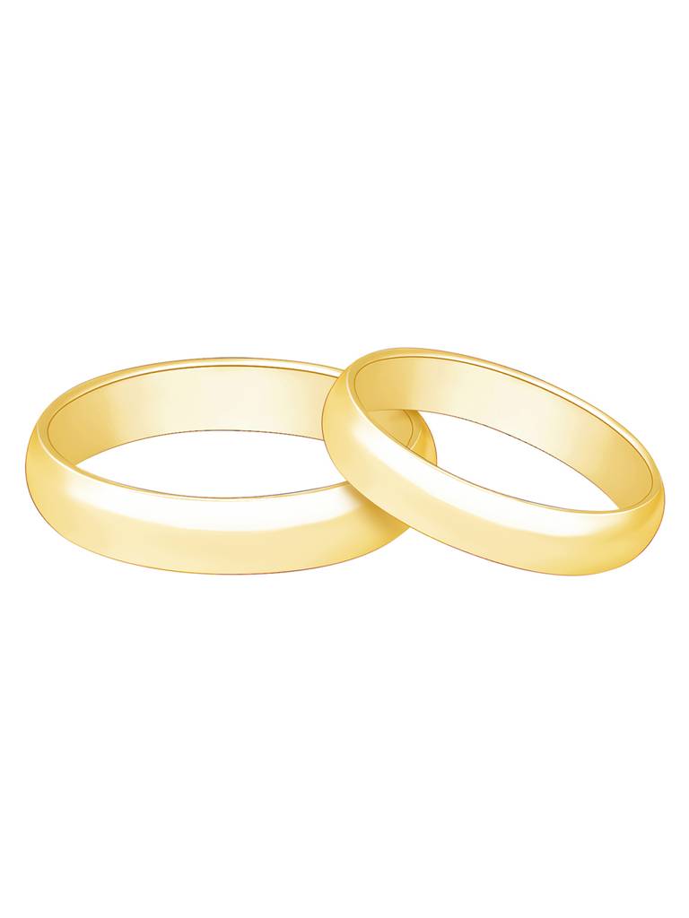 Giva 925 Sterling Silver Golden Classic Couple Band