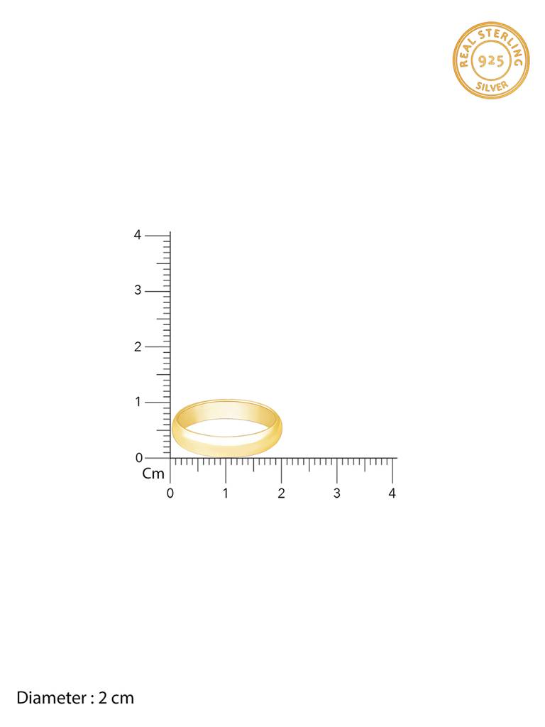 Giva 925 Sterling Silver Golden Classic Couple Band