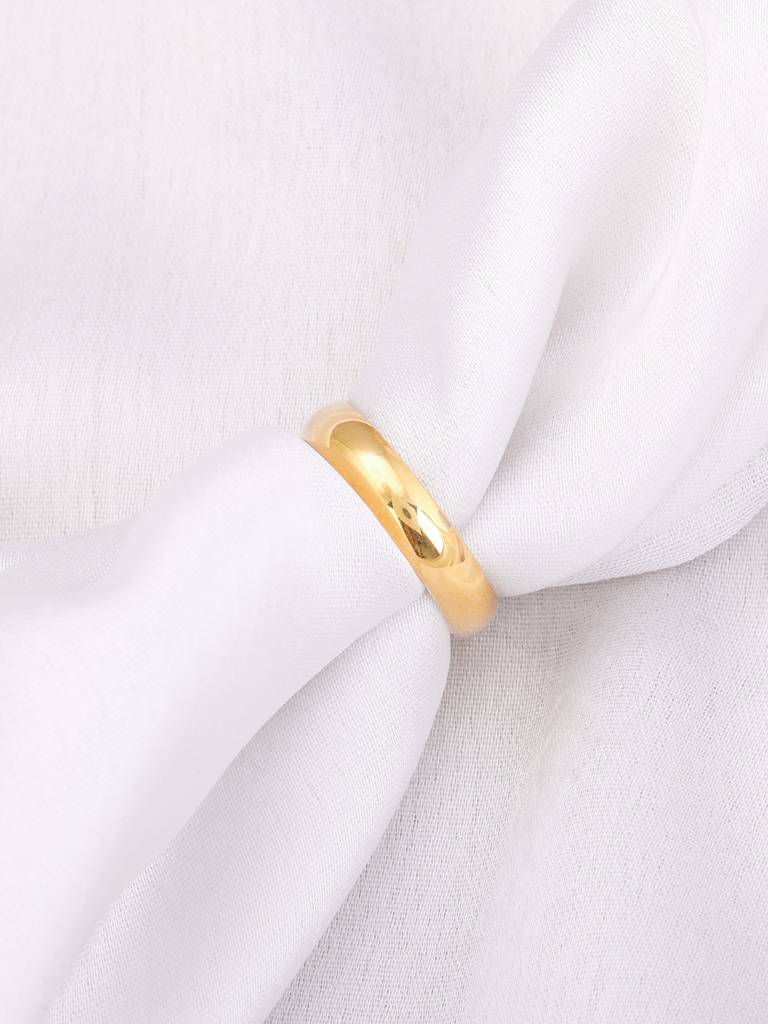 Giva 925 Sterling Silver Golden Classic Couple Band