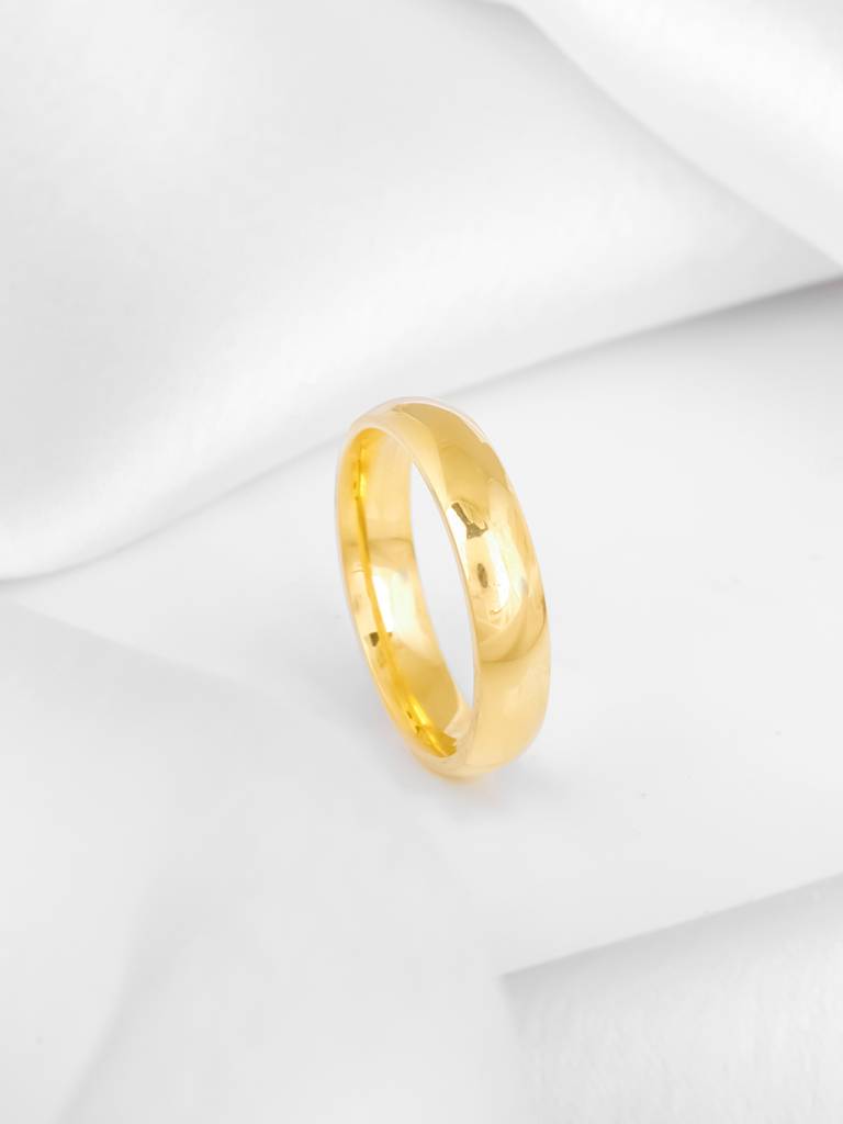Giva 925 Sterling Silver Golden Classic Couple Band