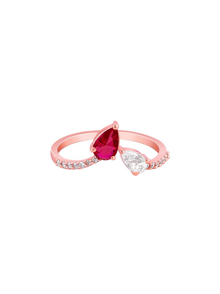 925 Silver Rose Gold Serendipity Ring, Fixed Size, Indian - 12, Us - 6 For Womens And Girls : R01646