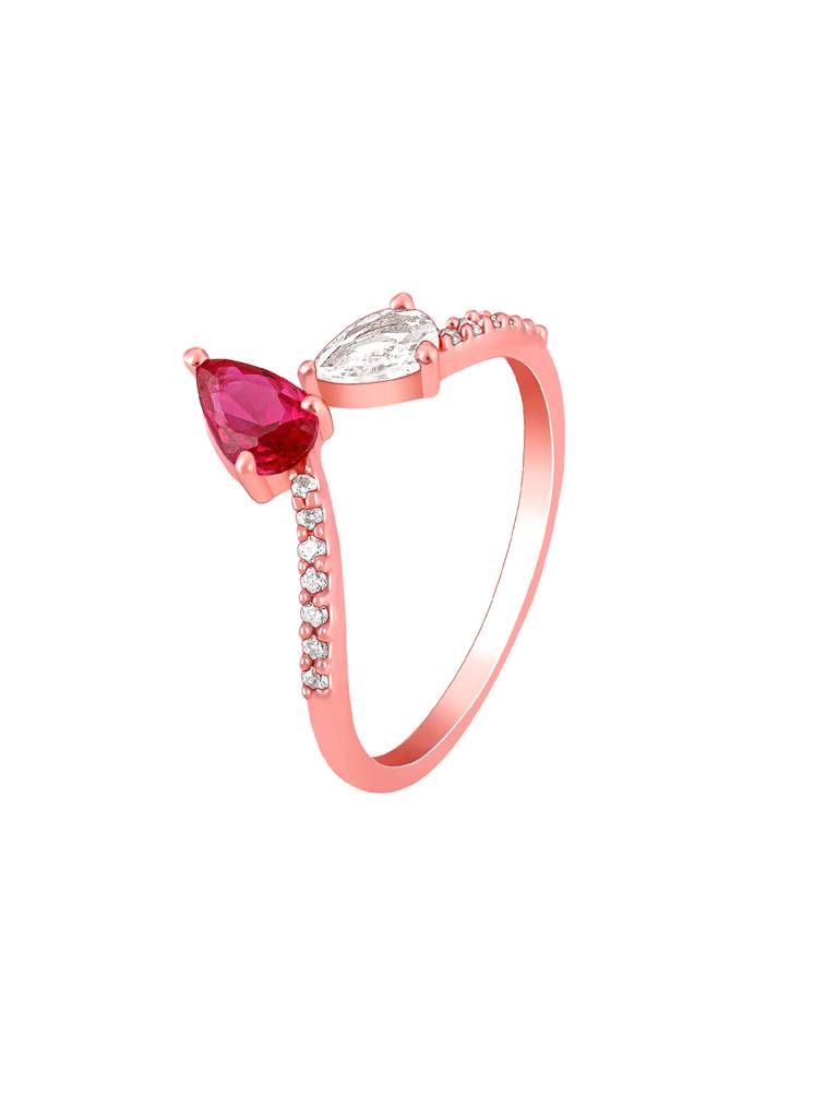 925 Silver Rose Gold Serendipity Ring, Fixed Size, Indian - 12, Us - 6 For Womens And Girls : R01646