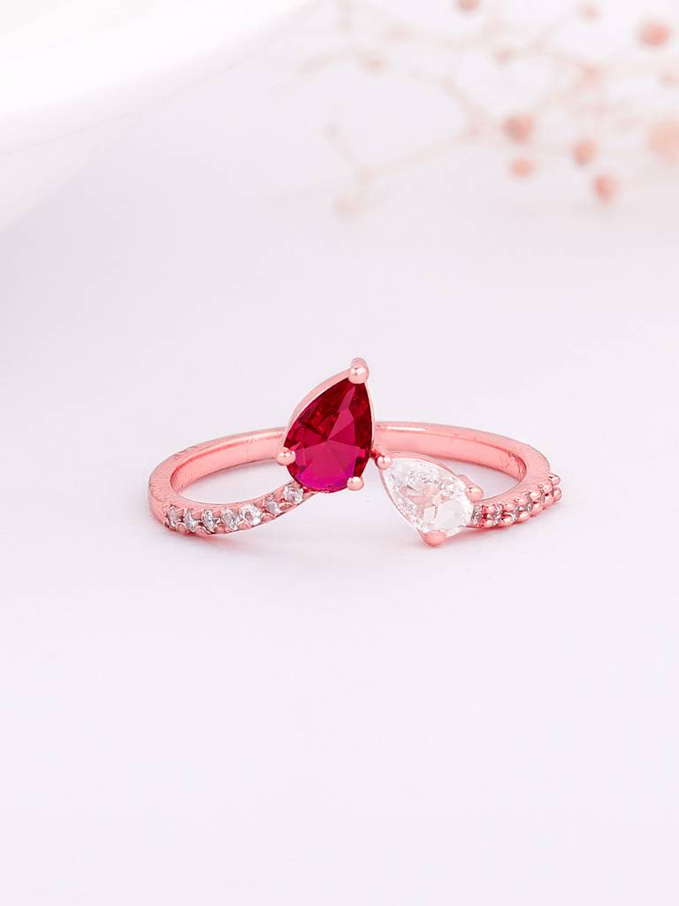 925 Silver Rose Gold Serendipity Ring, Fixed Size, Indian - 12, Us - 6 For Womens And Girls : R01646