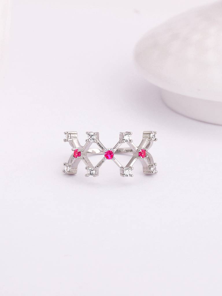 925 Silver Lover'S Window Ring, Fixed Size, Indian - 12, Us - 6 For Womens And Girls : R01647
