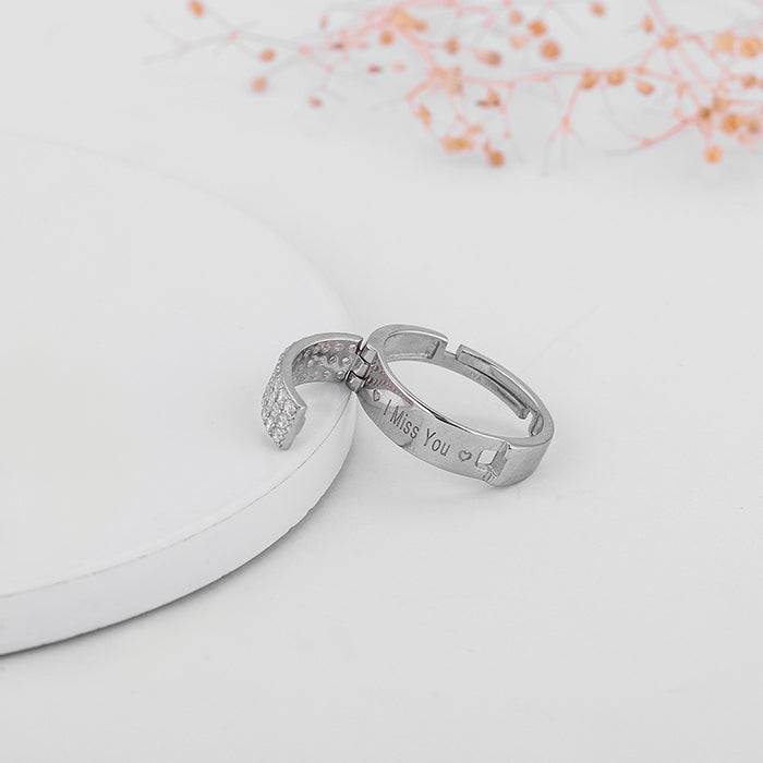 Giva 925 Sterling Silver Custom,Adjustable I Miss You Ring|Gift For Valentine|Gift For Gir : R01648