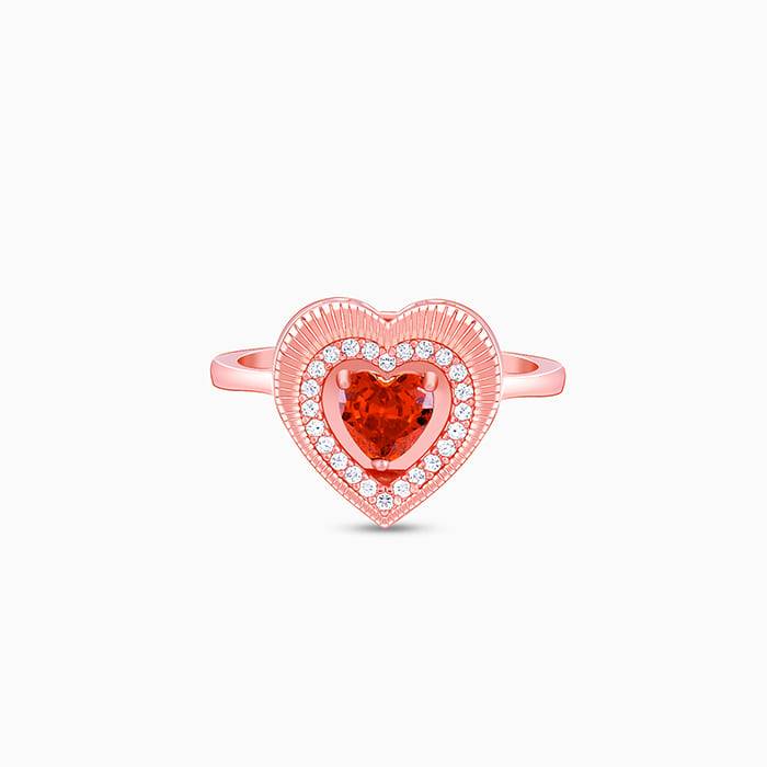 Giva 925 Sterling Silver Rose Gold Adorable Heart Ring,Adjustable|Gift For Valentine|Gift  : R01649