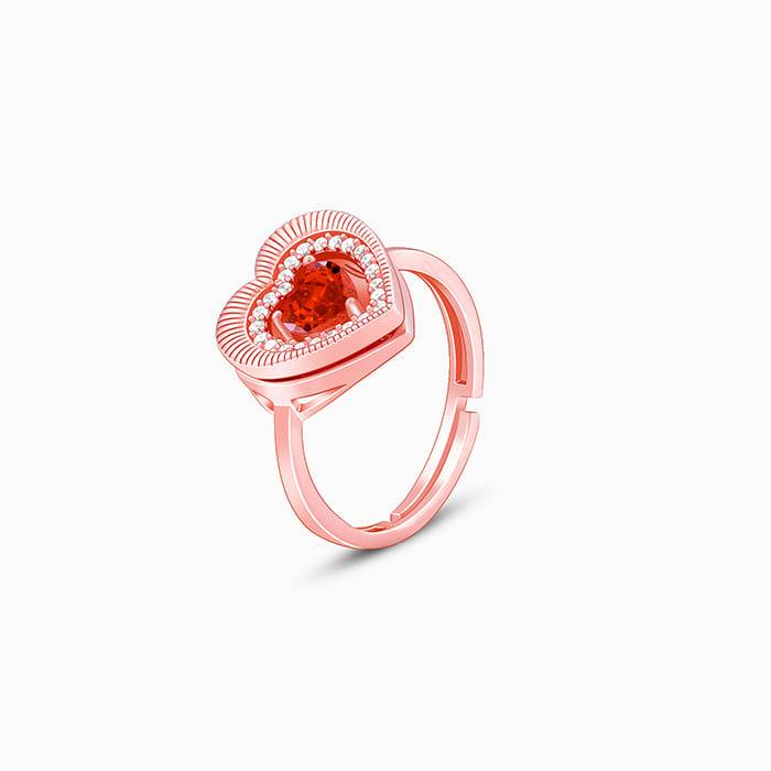 Giva 925 Sterling Silver Rose Gold Adorable Heart Ring,Adjustable|Gift For Valentine|Gift  : R01649