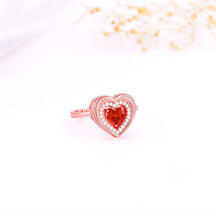 Giva 925 Sterling Silver Rose Gold Adorable Heart Ring,Adjustable|Gift For Valentine|Gift  : R01649