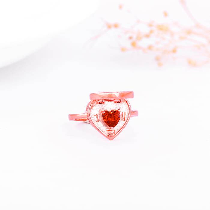 Giva 925 Sterling Silver Rose Gold Adorable Heart Ring,Adjustable|Gift For Valentine|Gift  : R01649