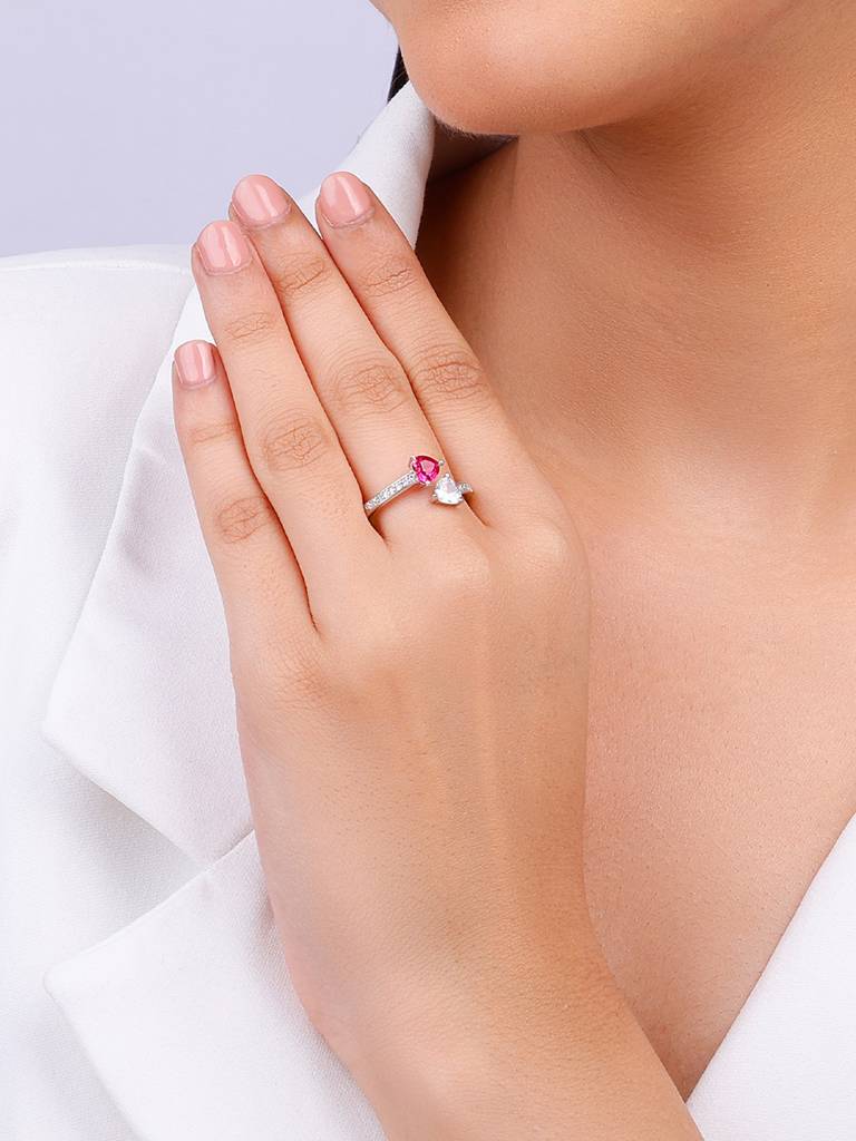 925 Silver Be Mine Ring, Adjustable For Womens And Girls : R01651