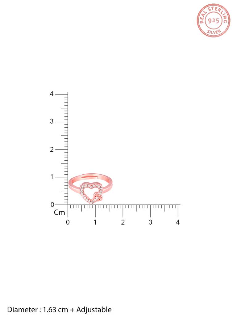 925 Silver Golden Locked In Love Ring, Adjustable For Womens And Girls : R01652