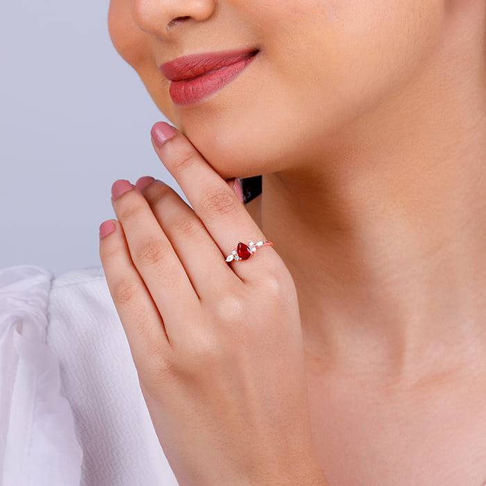 Giva 925 Sterling Silver Rose Gold Perfect For You Ring,Fixed Size, Indian - 12|Gift For V : R01654