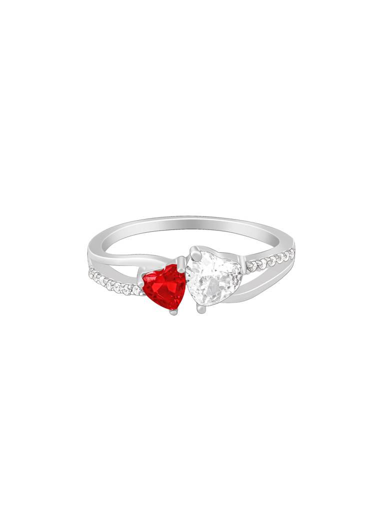 925 Silver U & Me Ring, Fixed Size, Indian - 12, Us - 6 For Womens And Girls : R01657