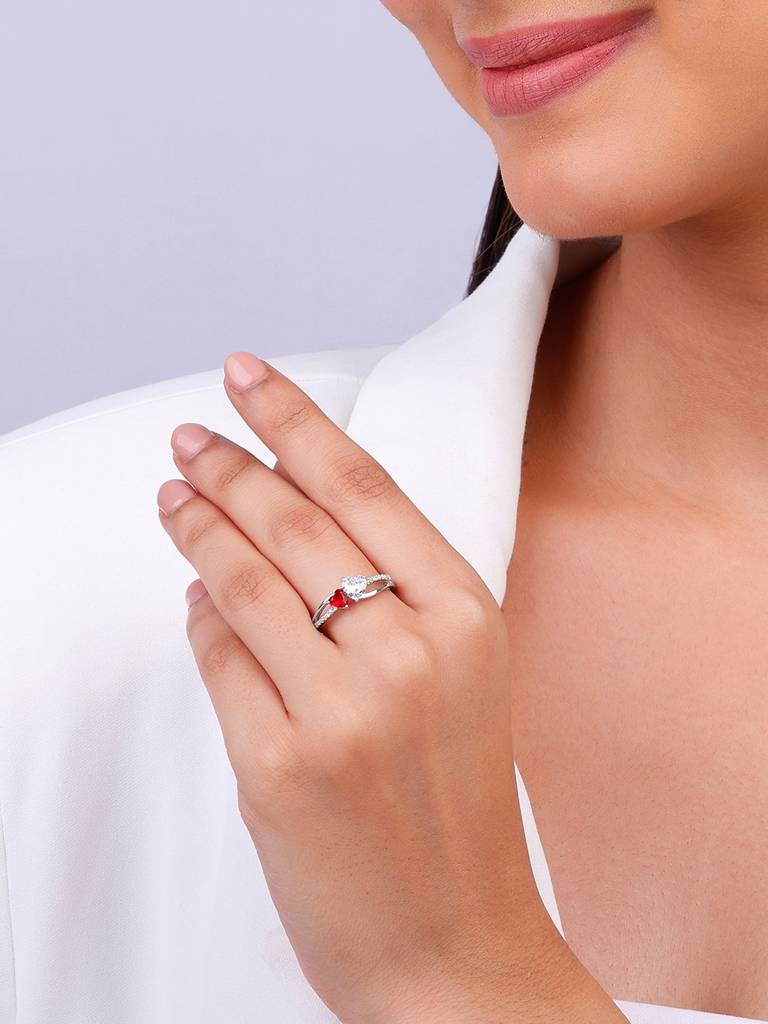 925 Silver U & Me Ring, Fixed Size, Indian - 12, Us - 6 For Womens And Girls : R01657
