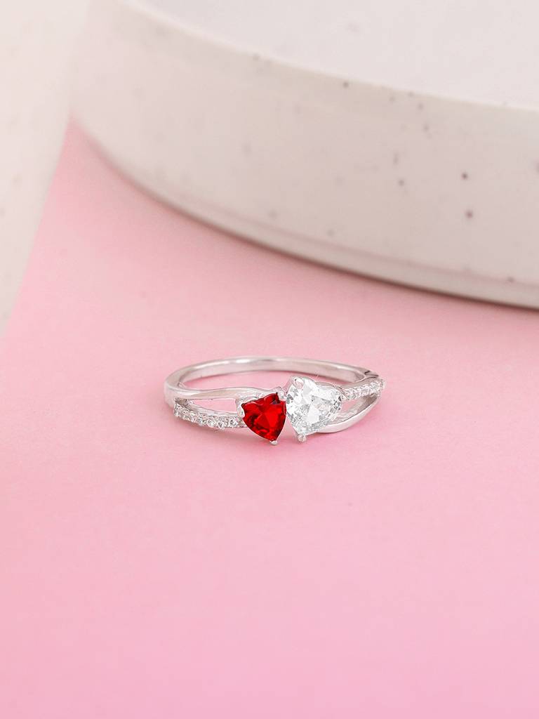 925 Silver U & Me Ring, Fixed Size, Indian - 12, Us - 6 For Womens And Girls : R01657