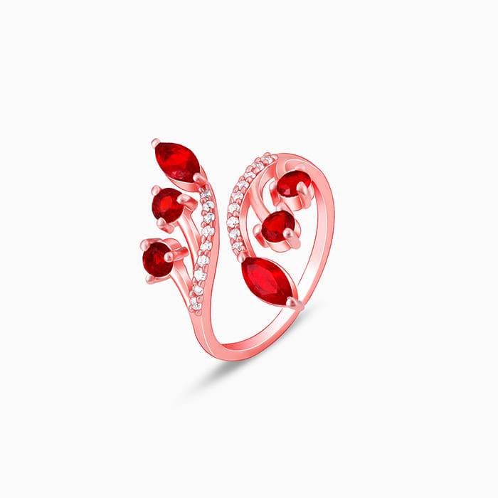 Giva 925 Sterling Silver Rose Gold Lover'S Cross Ring,Adjustable|Gift For Valentine | Gift : R01658