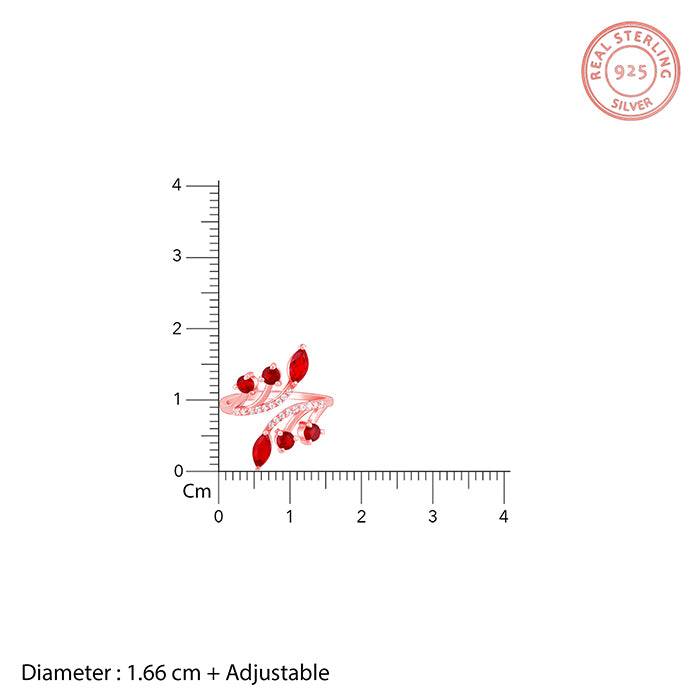 Giva 925 Sterling Silver Rose Gold Lover'S Cross Ring,Adjustable|Gift For Valentine | Gift : R01658