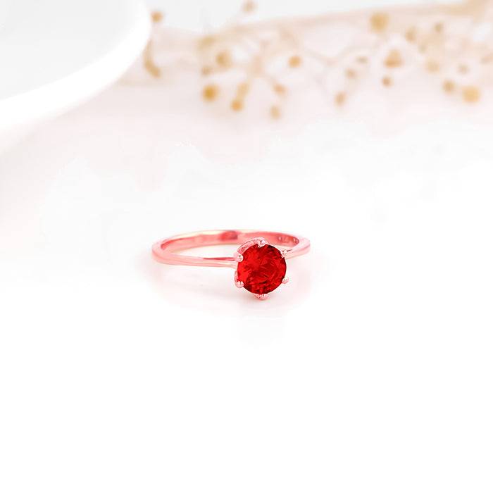 Giva 925 Sterling Silver Rose Gold Start Your Love Ring,Fixed Size, Indian - 12|Gift For V : R01659