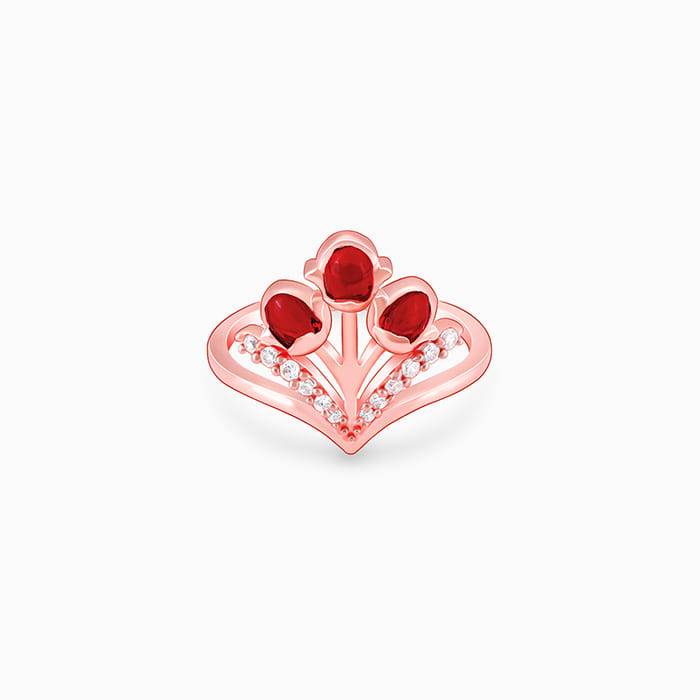 Giva 925 Sterling Silver Rose Gold Fountain Of Love Ring,Fixed Size|Gift For Valentine | G : R01662