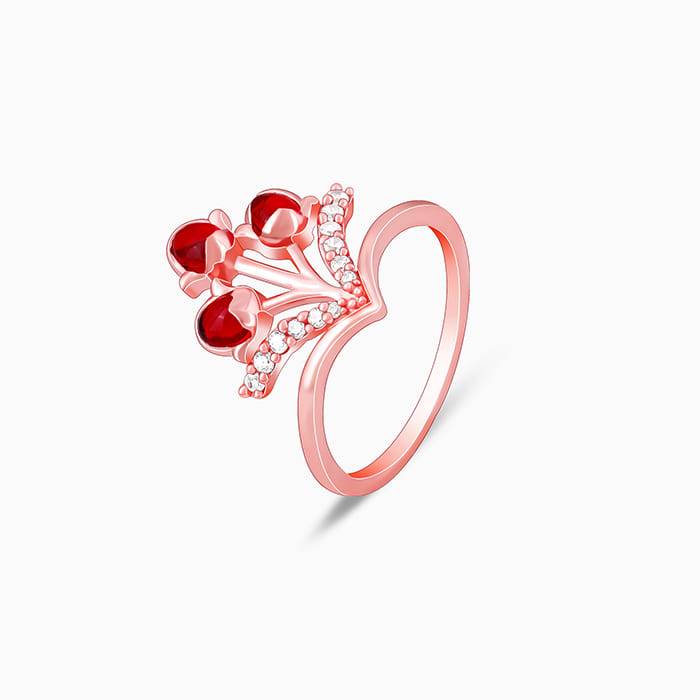 Giva 925 Sterling Silver Rose Gold Fountain Of Love Ring,Fixed Size|Gift For Valentine | G : R01662