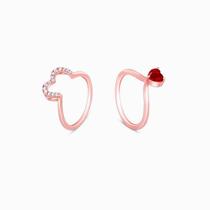 Giva 925 Sterling Silver Rose Gold Lover'S Arch Stack Rings,Fixed Size,Indian - 14| Gifts  : R01665