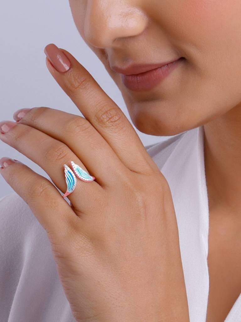 925 Silver Rose Gold Gather Up Ring,Fixed Size,Indian - 12, Us - 6 For Women : R01677