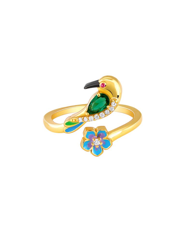 925 Silver Golden Just Bee-Ing Ring For Women : R01679