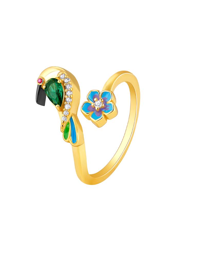 925 Silver Golden Just Bee-Ing Ring For Women : R01679