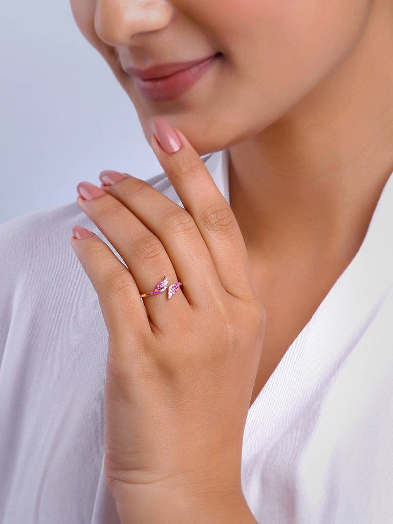 925 Silver Rose Gold Dream Chaser Ring For Women : R01684