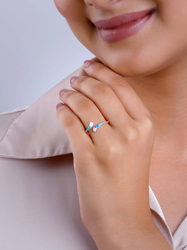 925 Silver Rose Gold Free Bird Ring For Women : R01685