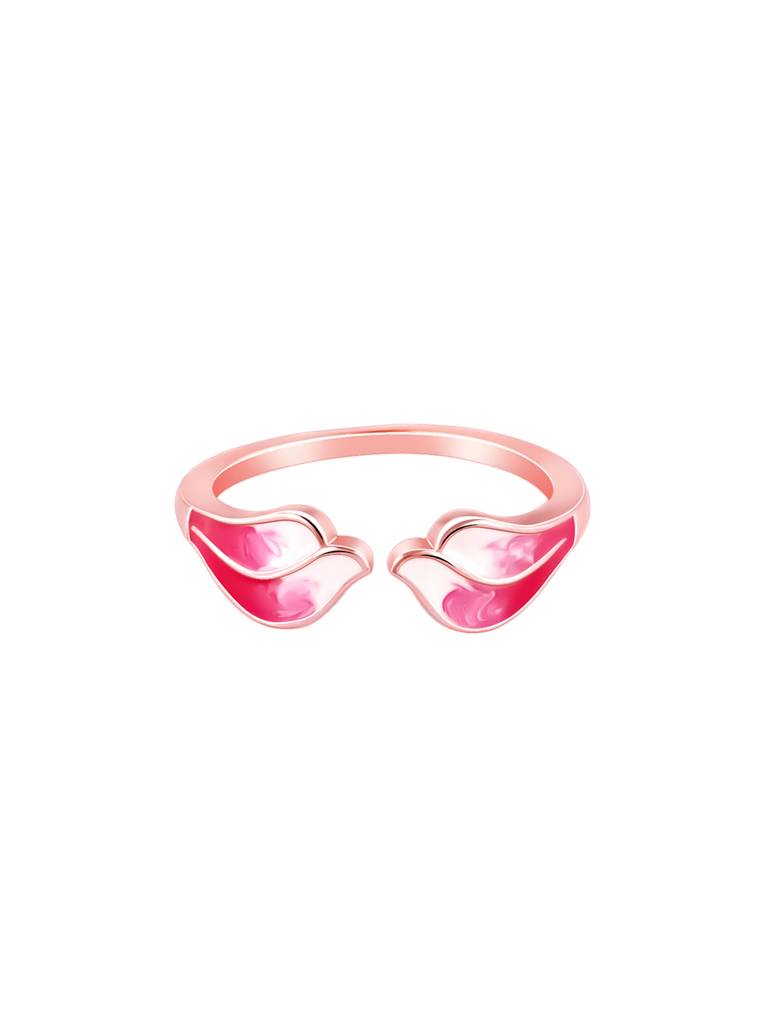 925 Silver Rose Gold Winglet Ring For Women : R01686
