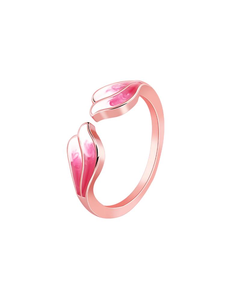 925 Silver Rose Gold Winglet Ring For Women : R01686