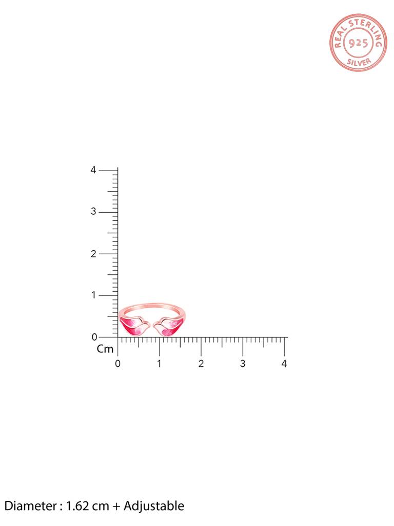 925 Silver Rose Gold Winglet Ring For Women : R01686