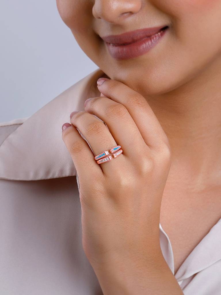 925 Silver Rose Gold Bird Stack Rings For Women : R01690R01769