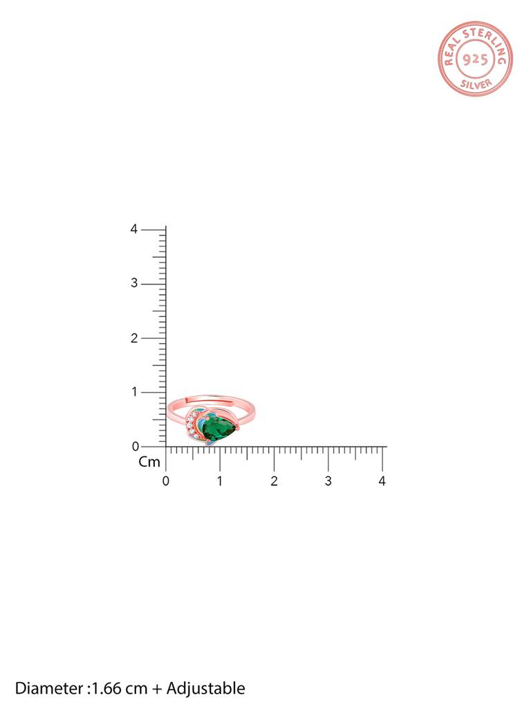 925 Silver Rose Gold Woody Bird Ring For Women : R01692