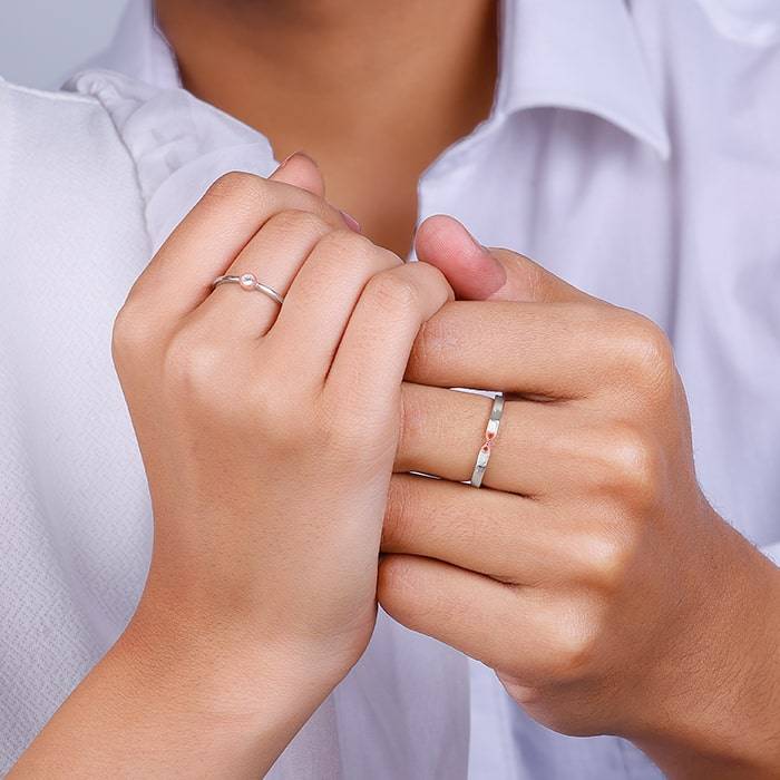 Giva 925 Sterling Silver Dual Tone Xo Couple Rings,Adjustable|Gift For Valentine | Gift Fo : R01698
